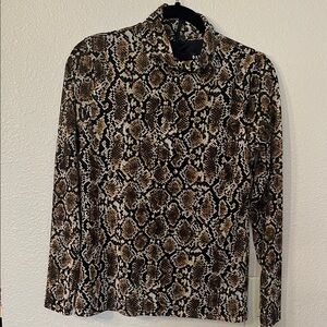 DKNY Brown Snake Print Blouse